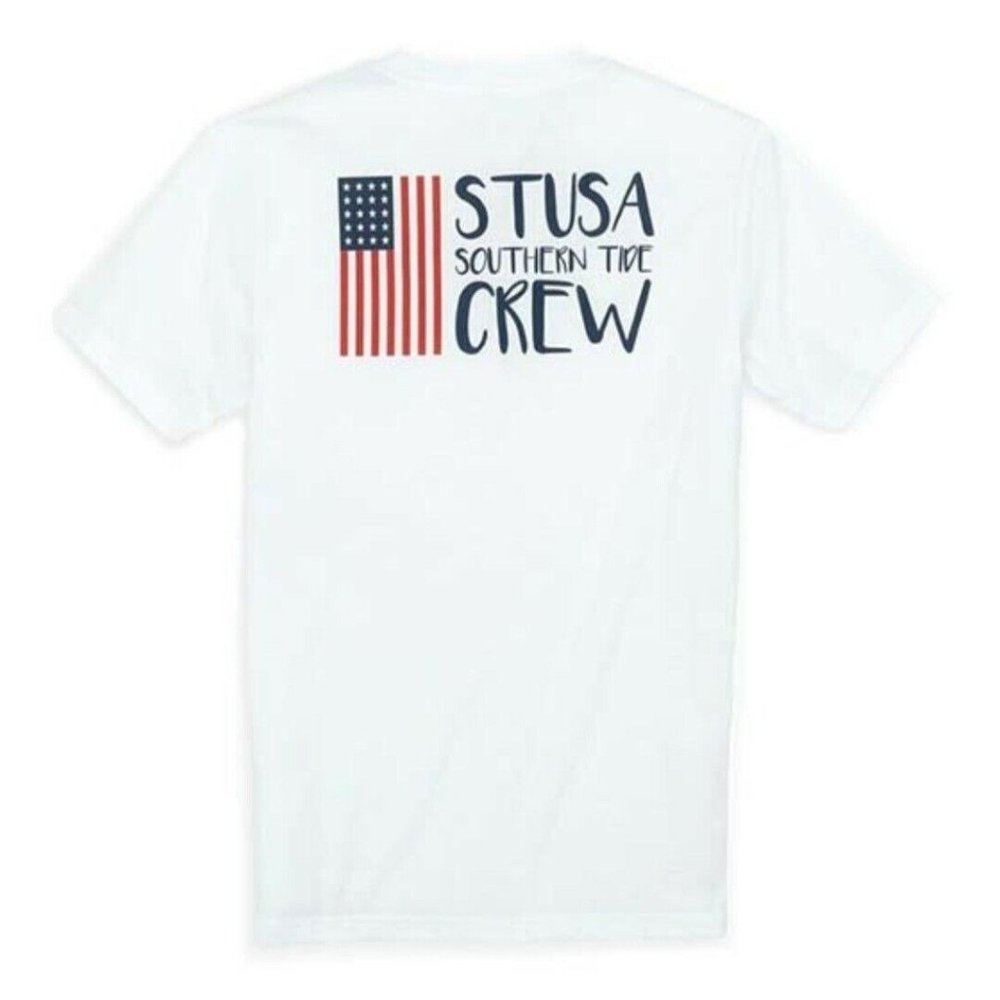 Southern Tide Women's Graphic T-Shirt USA Flag Red White Blue Size M & L NEW